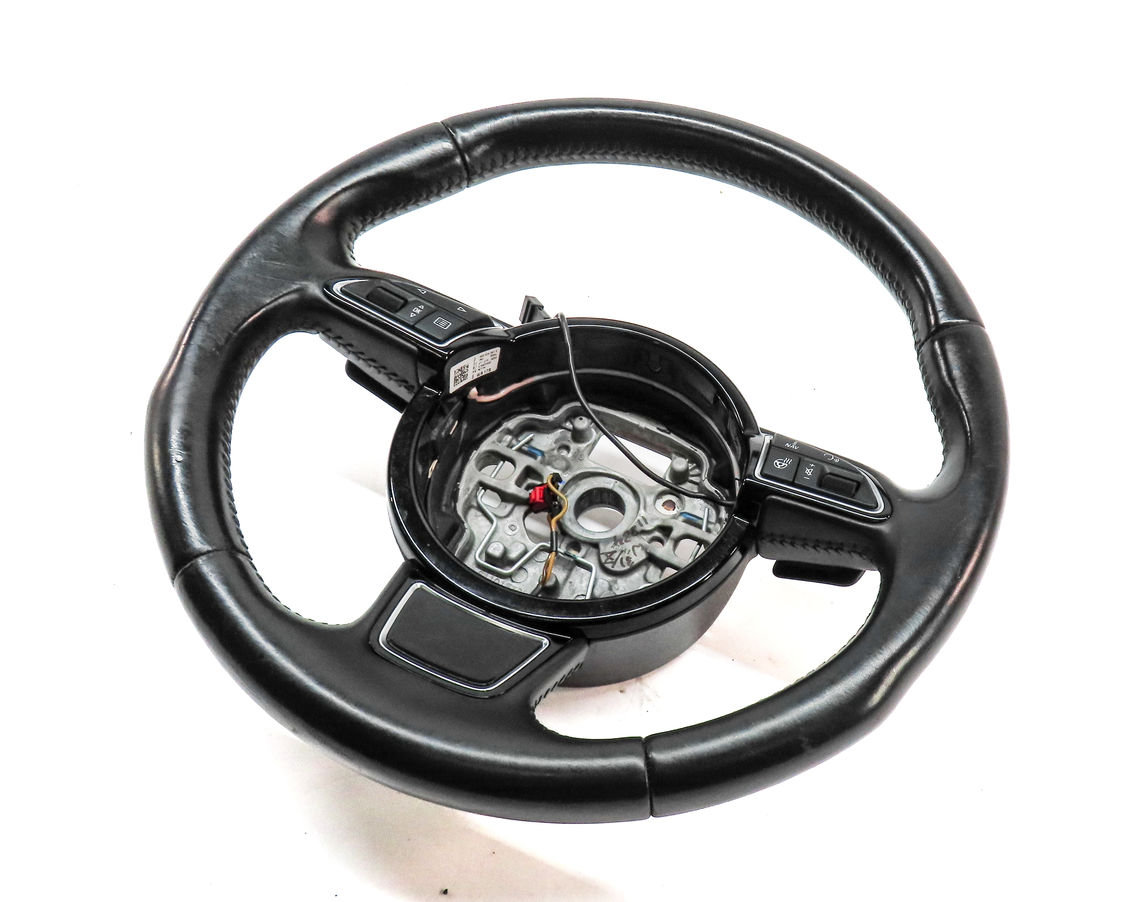 2012-2018 AUDI A6 A7 S6 S7 C7 4G8 3-SPOKE HEATED TIPTRONIC STEERING WHEEL(Black) — exact item pictured